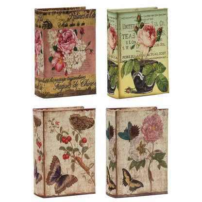 5.5x3.9x1.8" Nature Lover's Book Boxes, Flowers - Assorted Designs