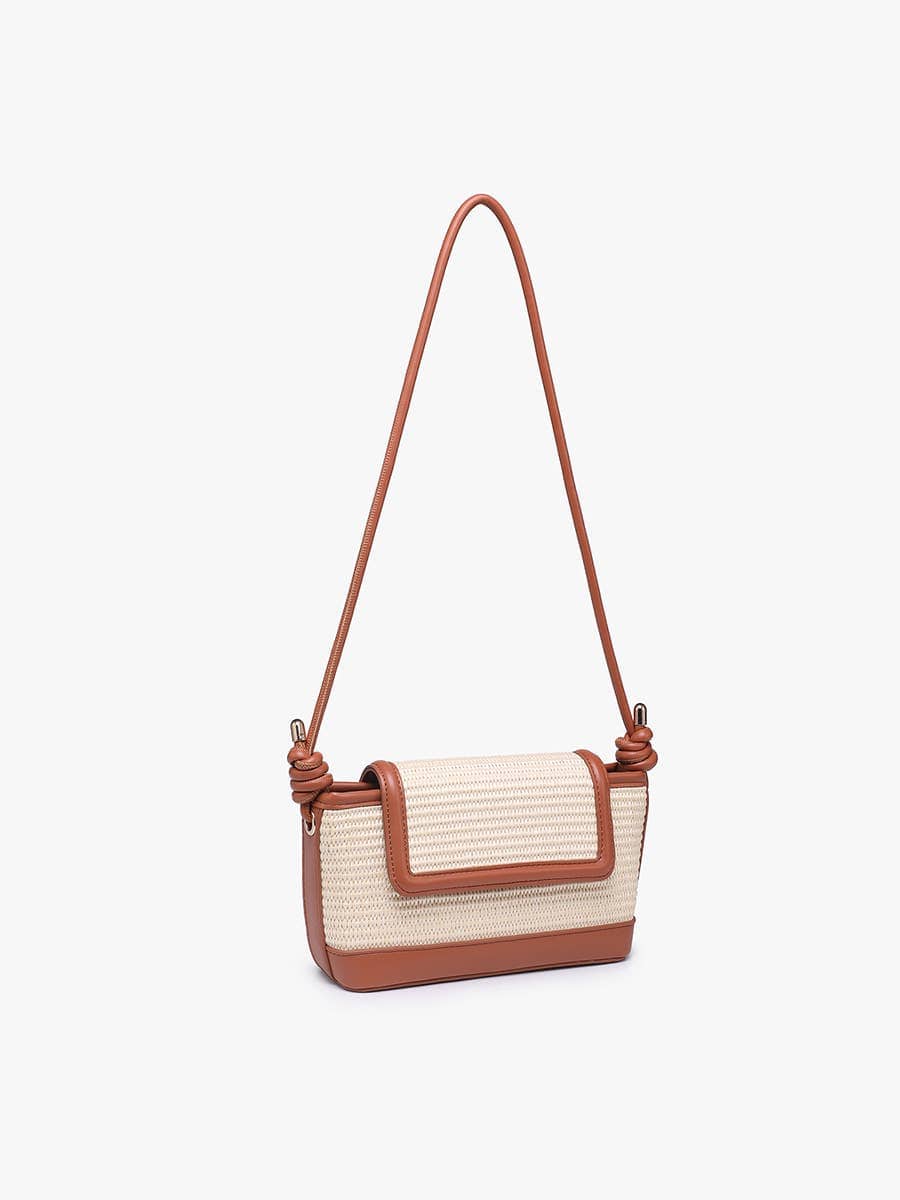 Oaklynn Straw Crossbody w/ Twisted Strap & Snap Closure Purse