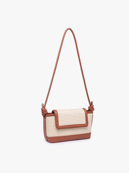 Oaklynn Straw Crossbody w/ Twisted Strap & Snap Closure Purse