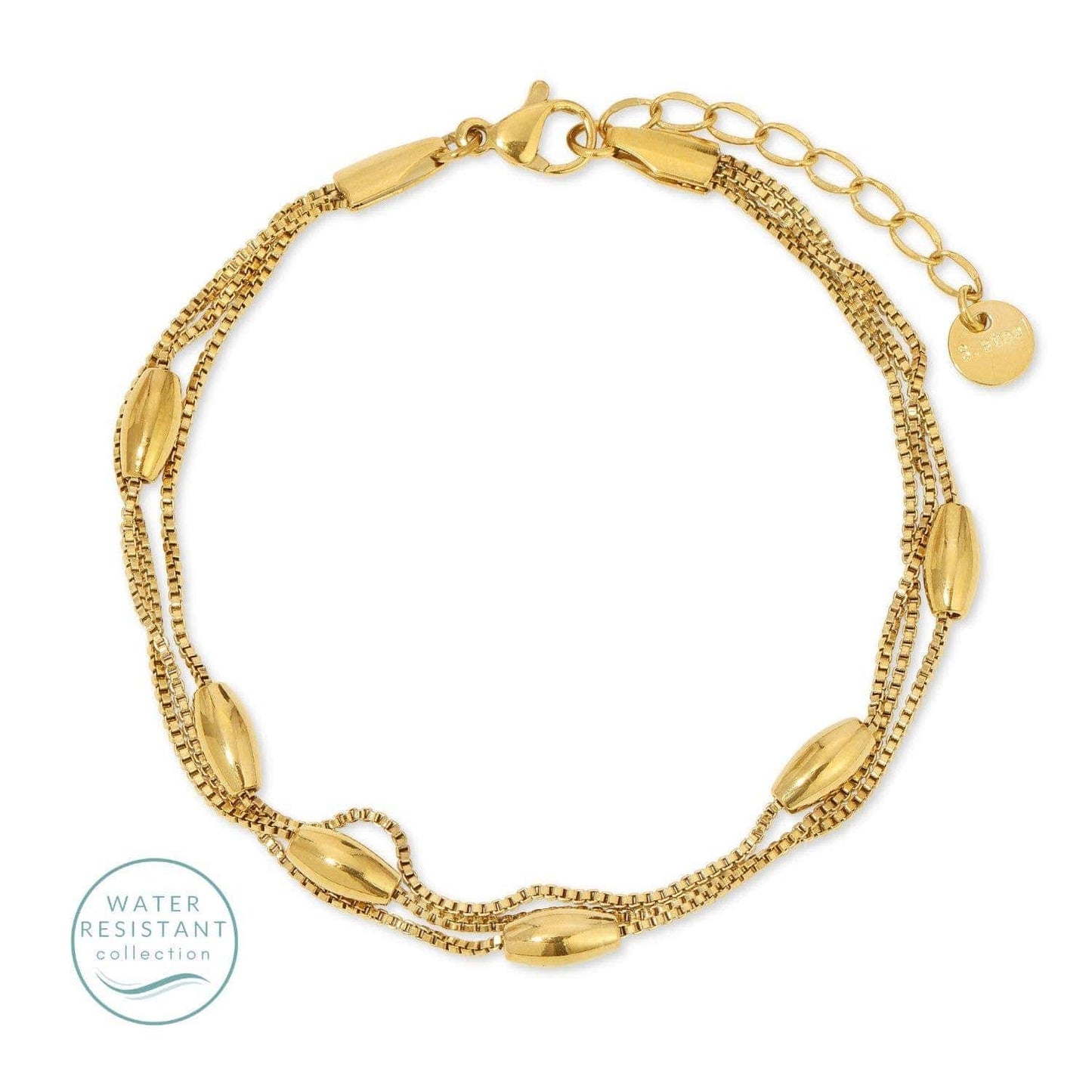 Triple Layer Accented Water Resistant Bracelet