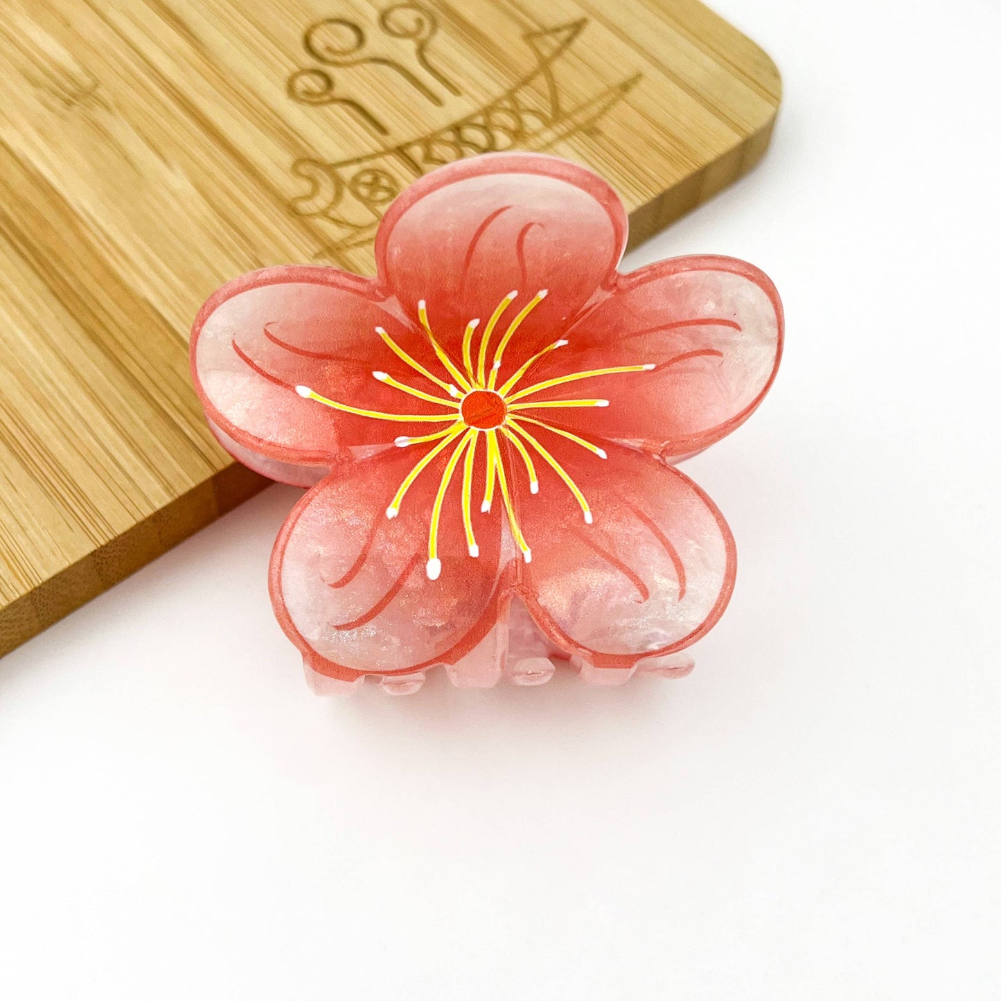 Sweet Plum Blossom Hair Claw Clip, Vacation Hair Clip