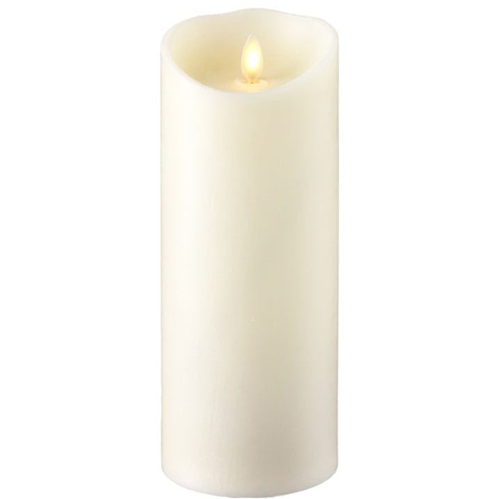 3.5" X 9" Push Flame Ivory Pillar Candle