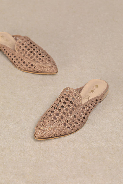 JALISSA Shoes Woven Leather Mules