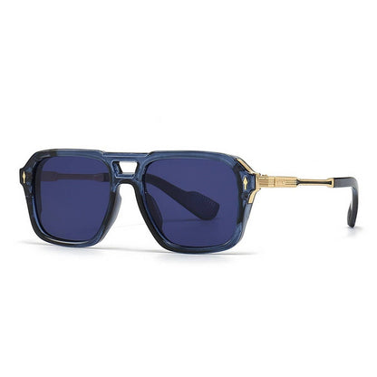 Retro Double Beam Square Frame Sunglasses