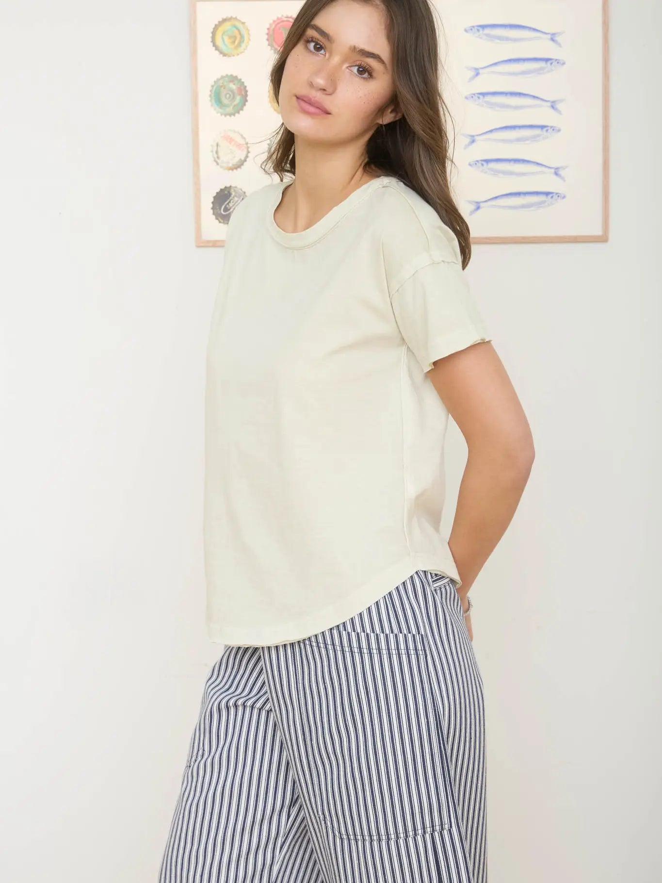 Short Sleeve Exposed Seam Top