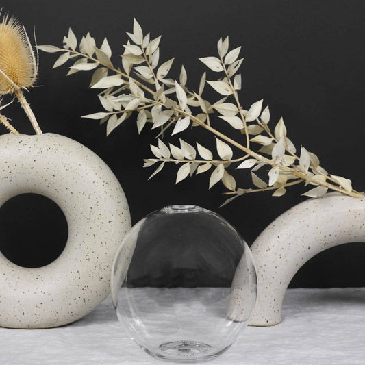 Neva Vase, Clear Round Glass Vase