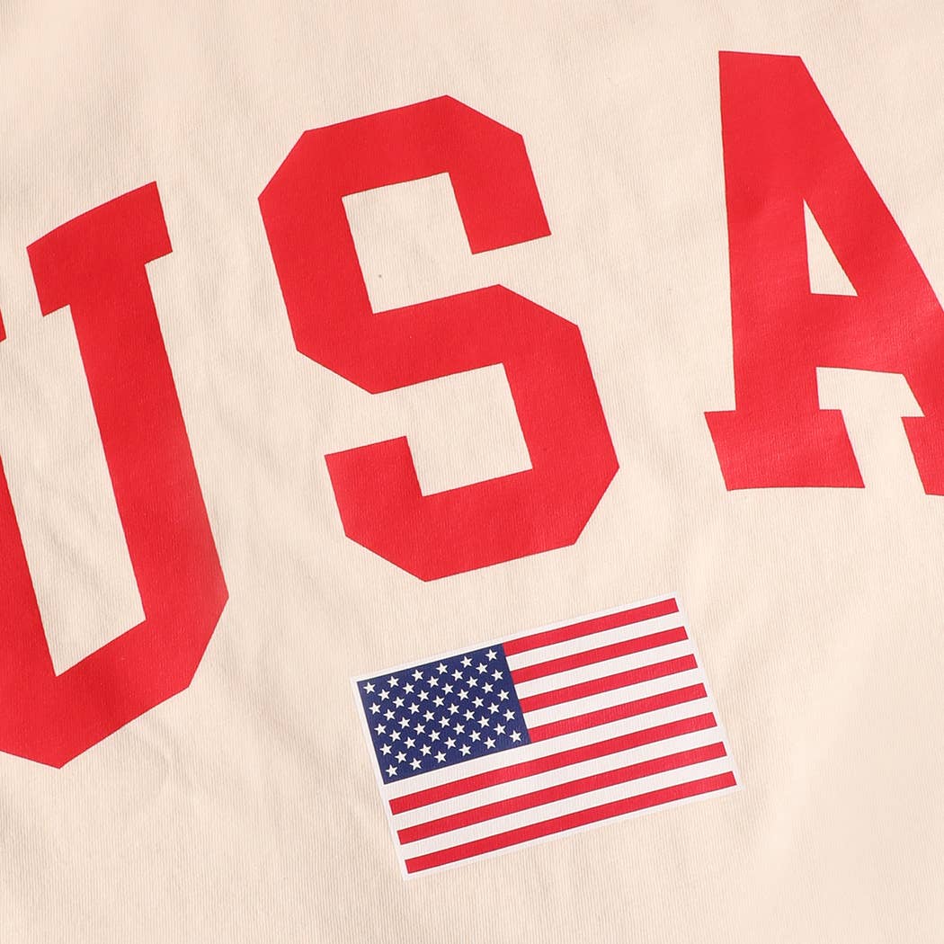 **Pre-Order**  USA American Flag Varsity Garment-Dyed Heavy Cotton T-Shirt