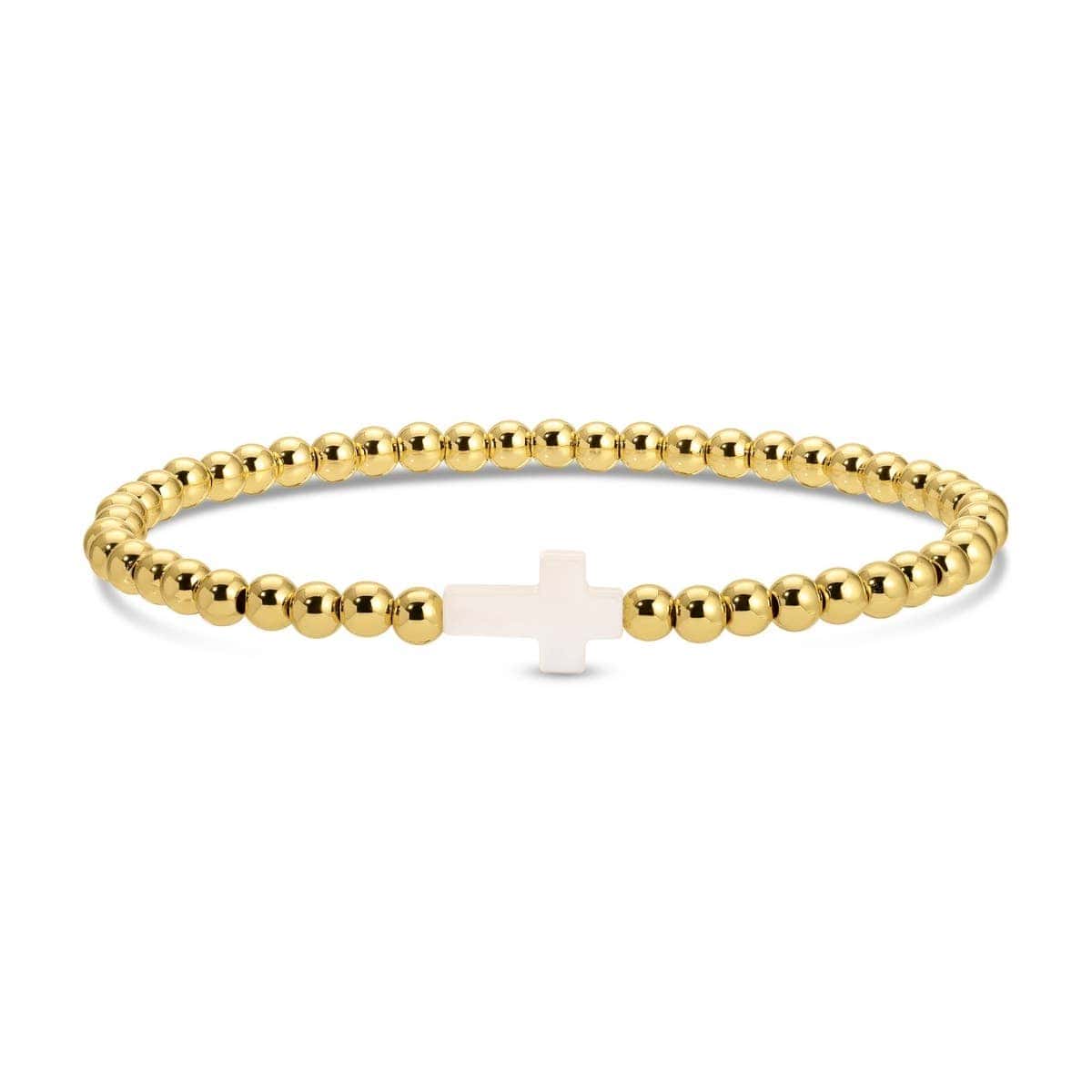 Stretch Breaded Bracelet w/ Cross