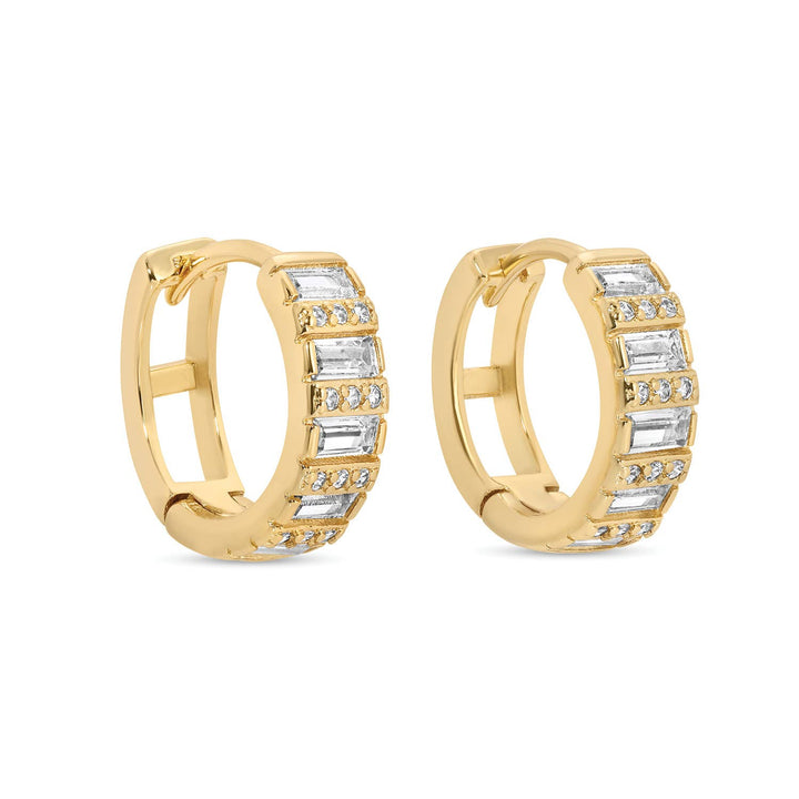 Baguette And Pave Huggies