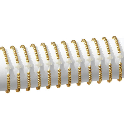 Stretch Breaded Bracelet w/ Cross