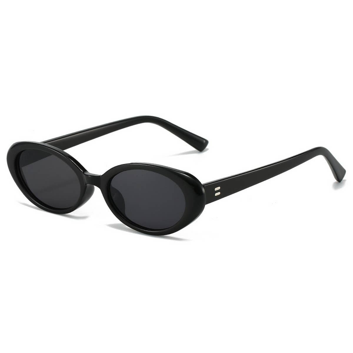 RETRO SMALL OVAL FRAME SUNGLASSES_CWASG0479: BROWN1 / (OS) 2
