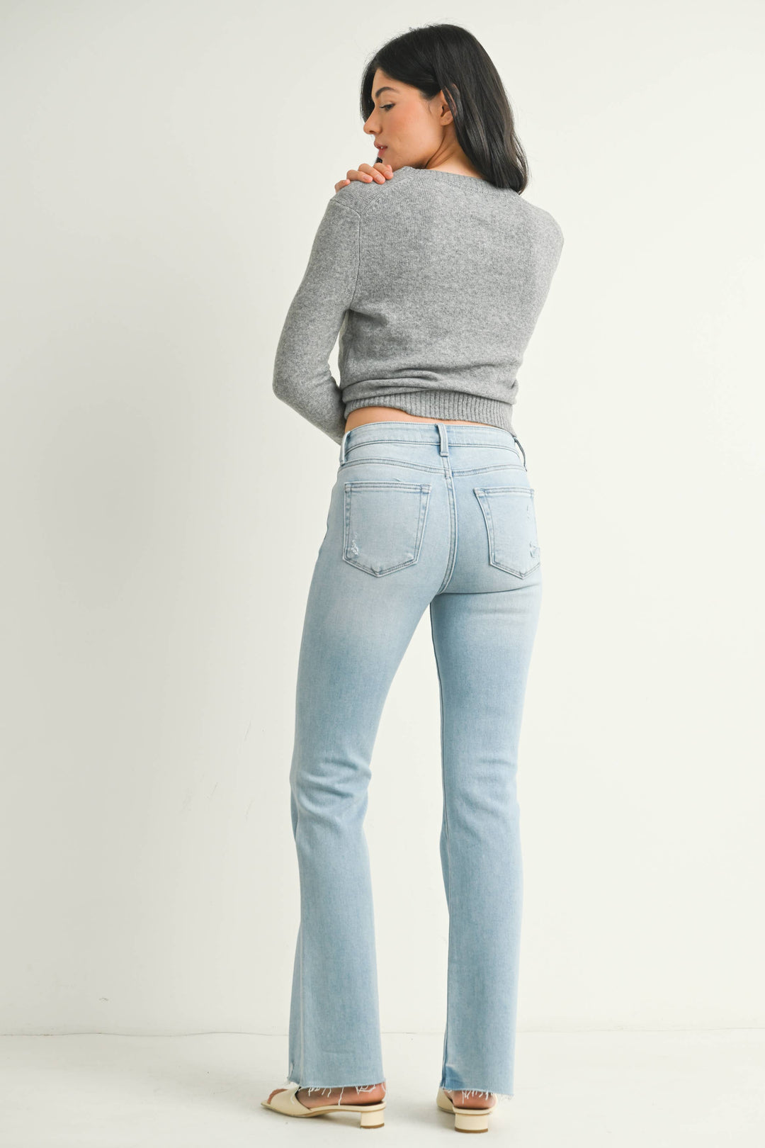 Flare with Hem Detail Jeans