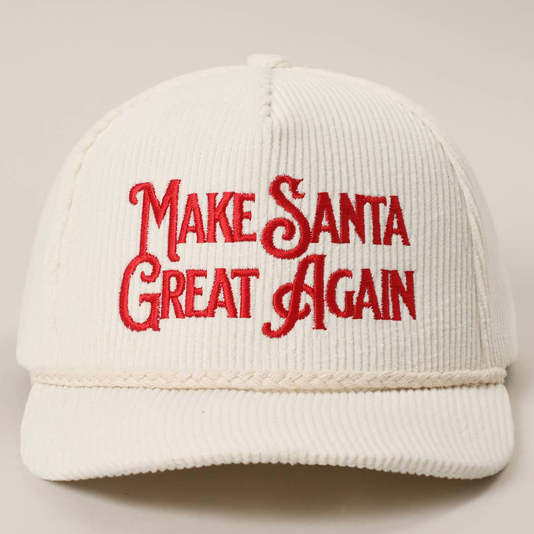 MAKE SANTA GREAT AGAIN Corduroy Rope Trucker Hat