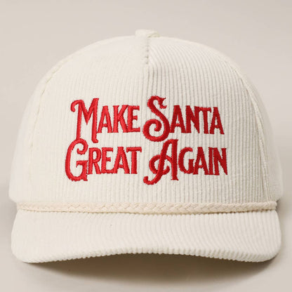 MAKE SANTA GREAT AGAIN Corduroy Rope Trucker Hat