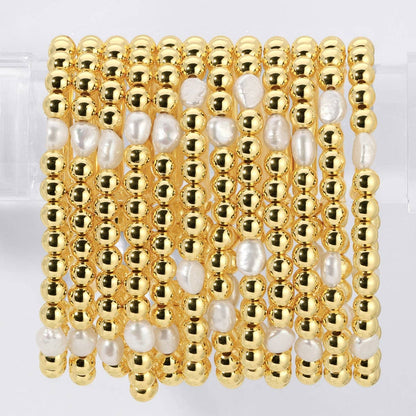 Stretch Bead Bracelets with Large Pearls