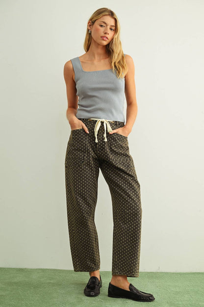 Polka Dot Barrel Pants