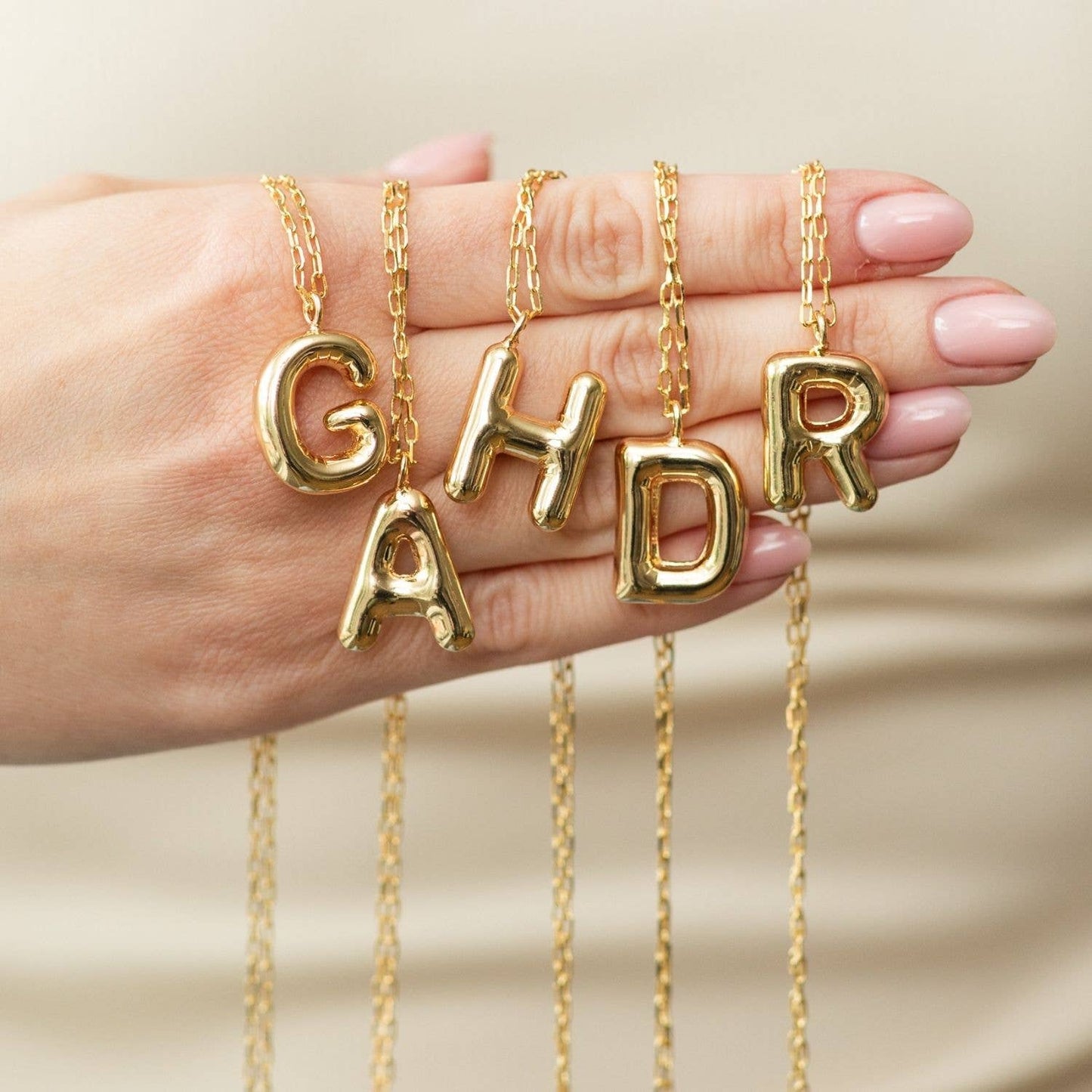 Large Balloon Initial Pendant