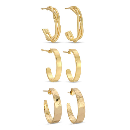 Set/3 Assorted Textured Hoops