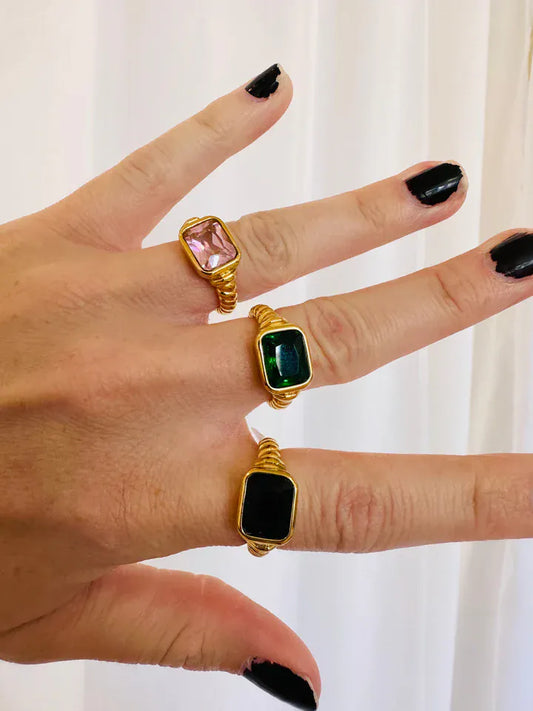 Emma Gemstone Twist Ring