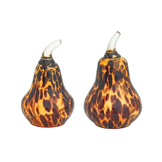 Tortoise Glass Pear Sitters  - 2 Sizes Available