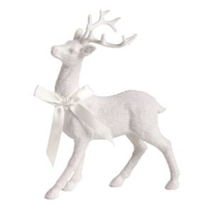 Large White Flocked Reindeer