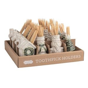 White Christmas Toothpick Caddy Sets
