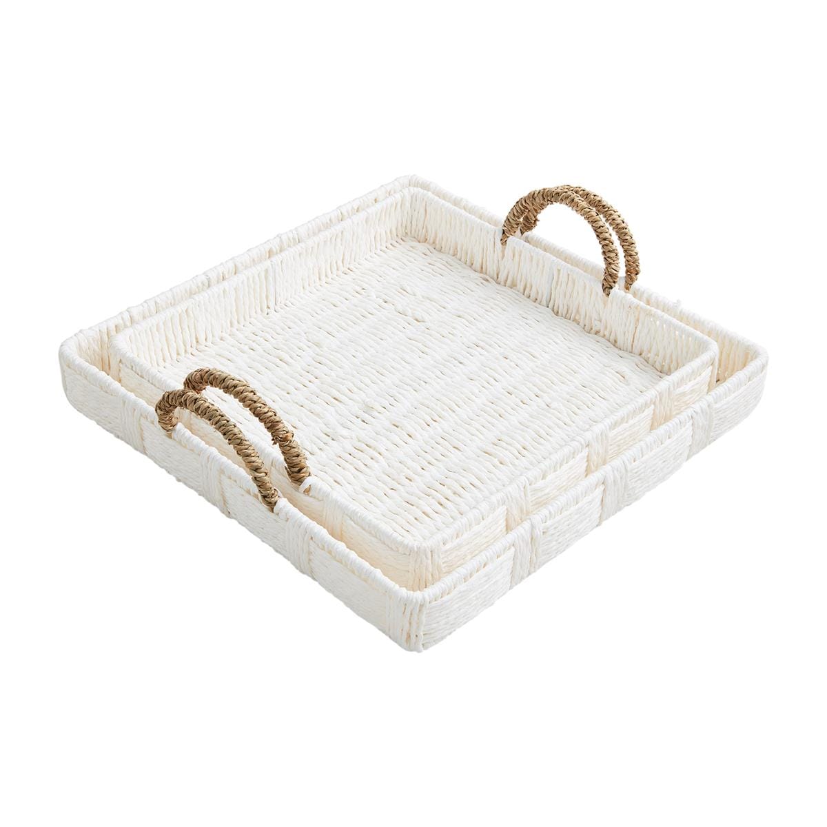White Woven Tray (2 Sizes)