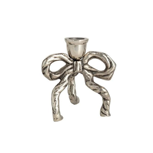 Small Metal Bow Taper Candle Holder