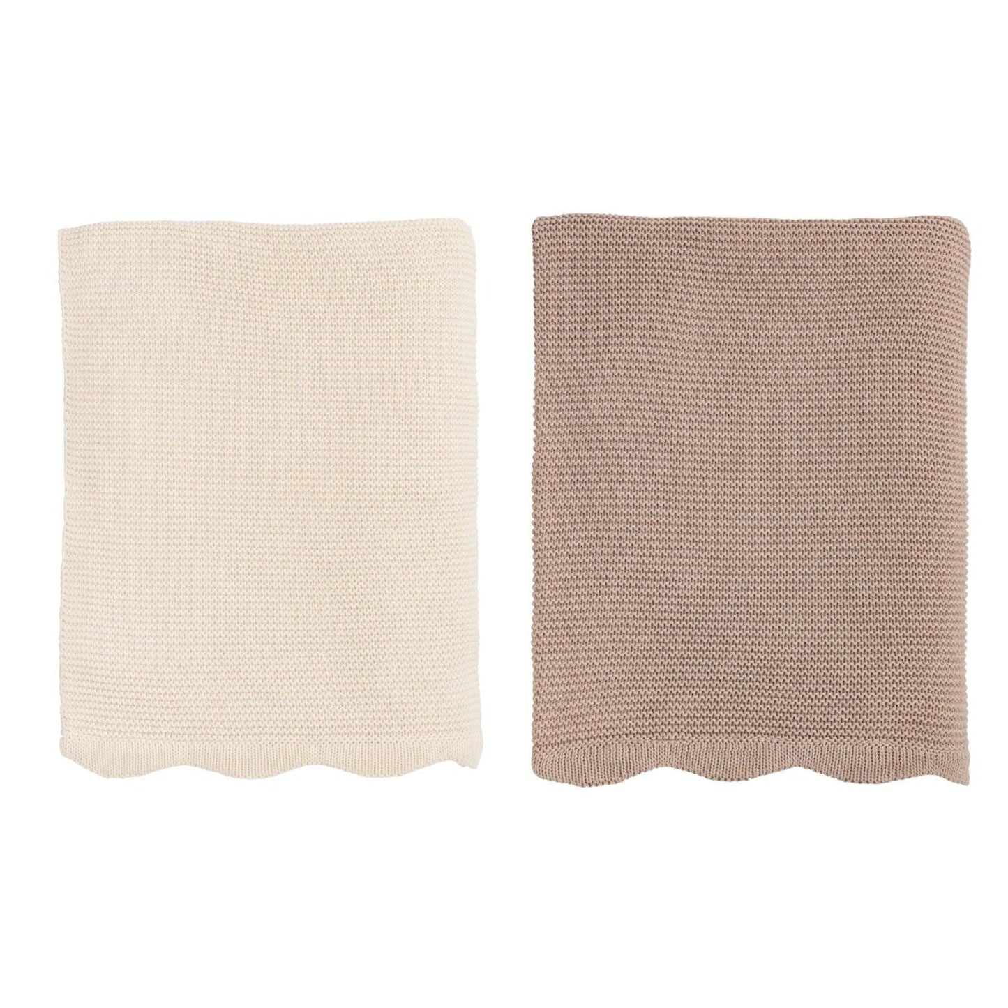 Scalloped Throw Blanket - 2 Colors Available