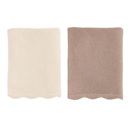 Scalloped Throw Blanket - 2 Colors Available