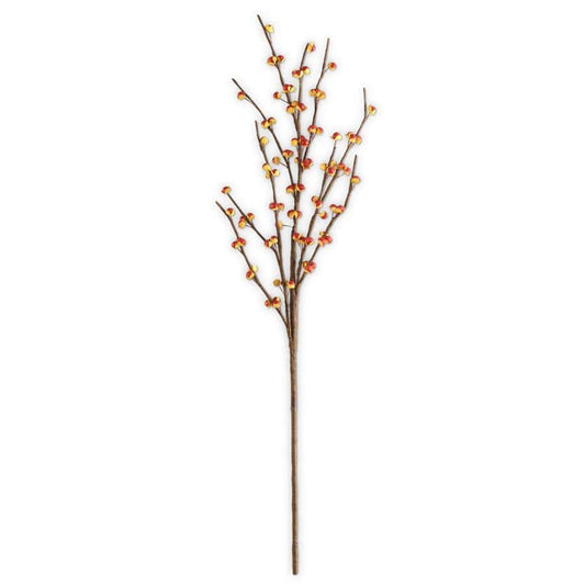 Artificial bittersweet stem with red and yellow berries on brown branches, 31.5 inches