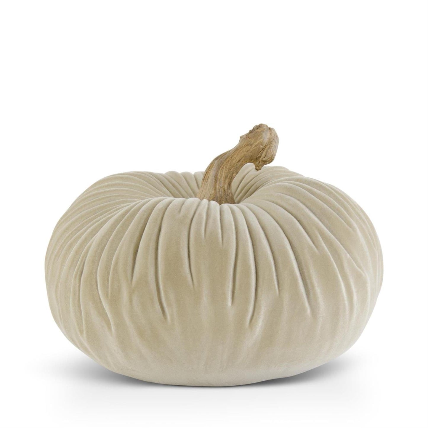 3 Inch Resin Taupe Velvet Pumpkin