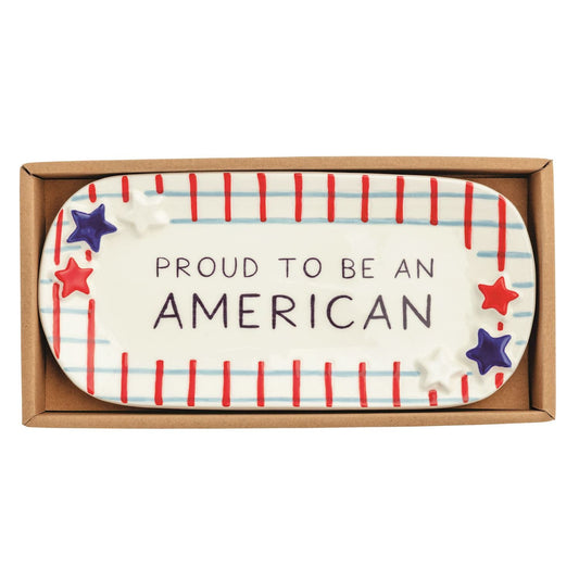 Plaid Americana Sentiment Tray