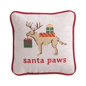 Santa Paws Needlepoint Pillow