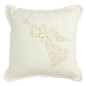 Angel White Christmas Pearl Pillow