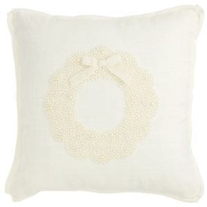 Wreath White Christmas Pearl Pillow