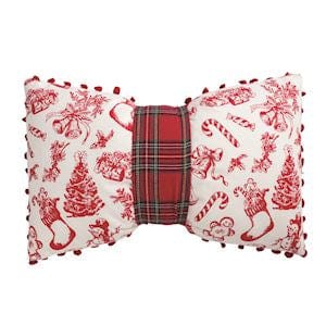 Tartan Toile Bow Pillow