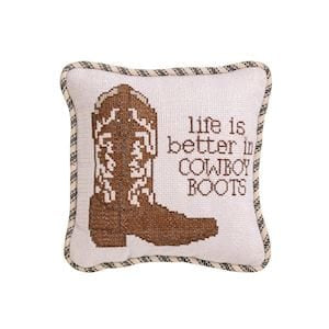 Cowboy Boots Needlepoint Pillow