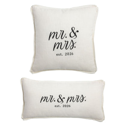 Mr. & Mrs. Est. 2026 Wedding Gift Pillows - Two Styles Available