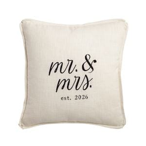 Mr. & Mrs. Est. 2026 Wedding Gift Pillows - Two Styles Available