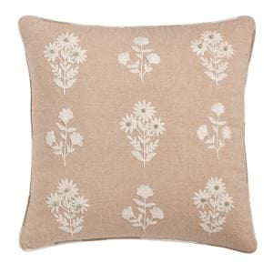 Chambray Neutral Floral Pillow