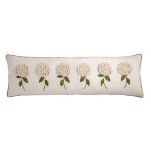 White Hydrangea Long Pillow