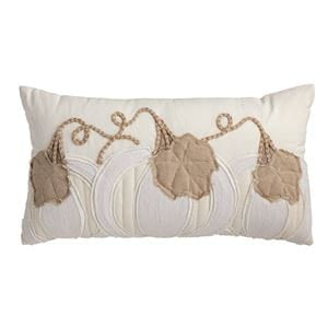 White Pumpkin Appliqué Pillow - 2 sizes