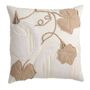 White Pumpkin Appliqué Pillow - 2 sizes