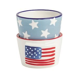 Patriotic 4th of July Flag  Ramekin Tidbit 2 pc Set