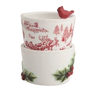 Cardinal & Holly Tidbit Bowl