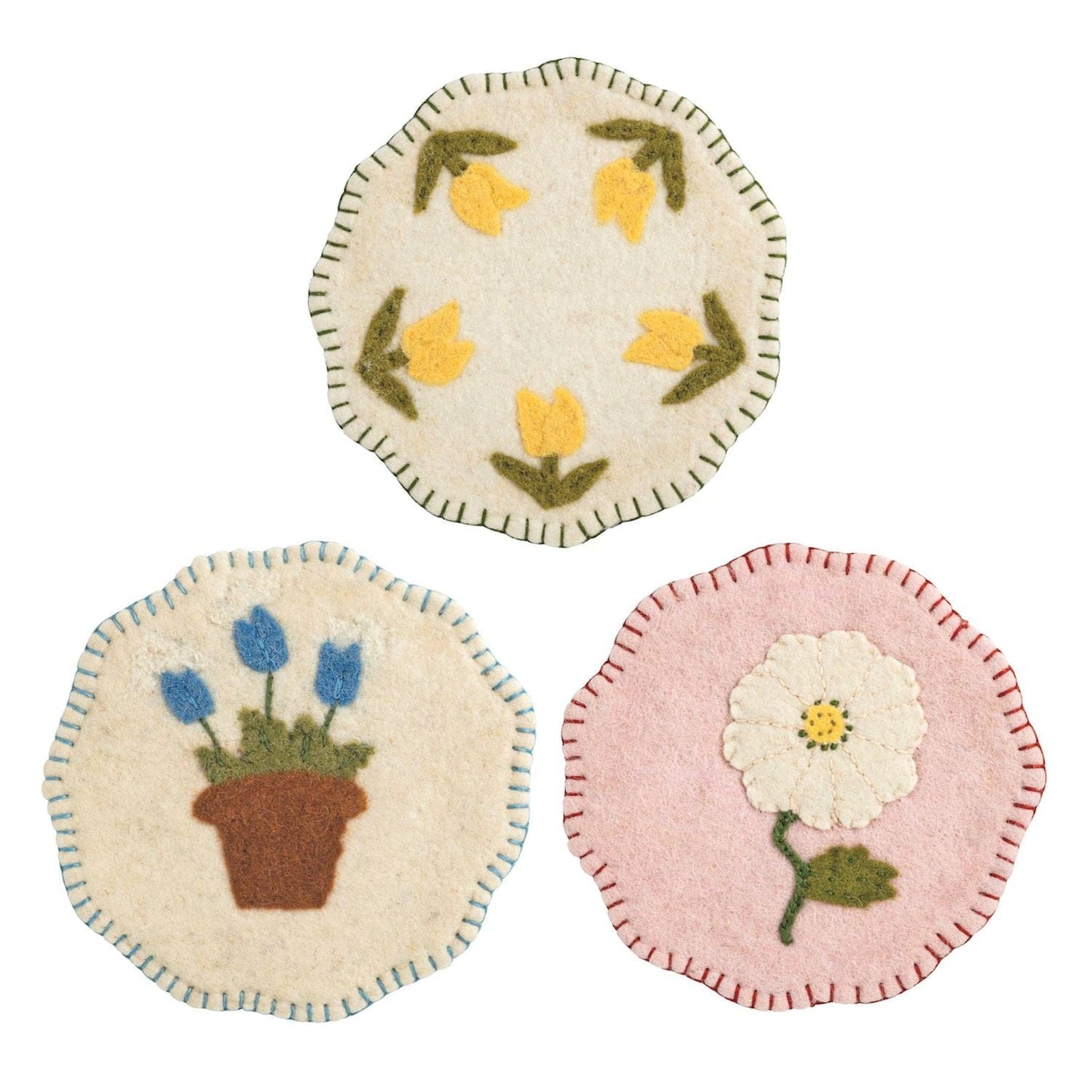 Floral Felt Trivet - 3 Colors Available