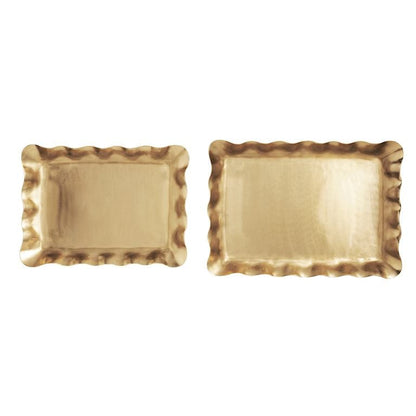 Brass Ruffle Nesting Tray (2 sizes)