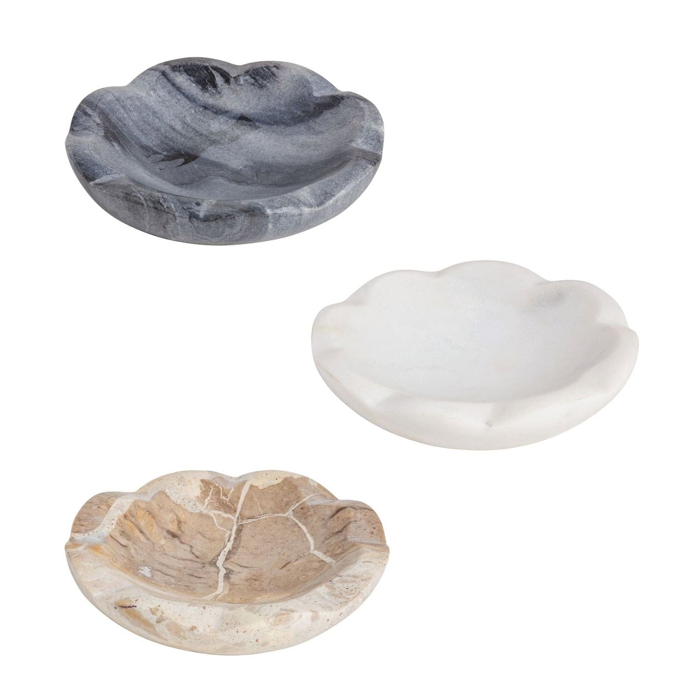 Scallop Marble Trinket Dishes - 3 Colors Available