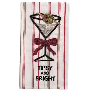 Beaded Christmas Cocktail Towel - 3 Designs